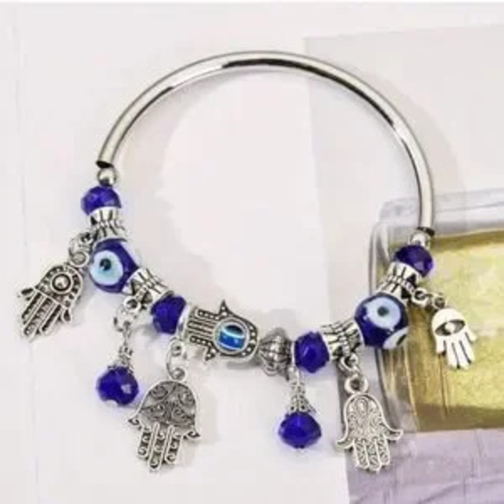 Evil Eye Silver Charm Bracelet View 3